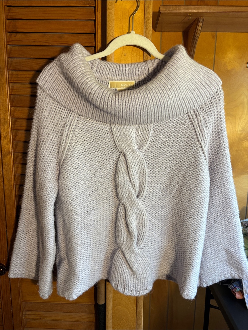MICHAEL Michael Kors Light Lavender Cable Cowl Sweater